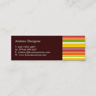 Retro Stripes Mini Business Card