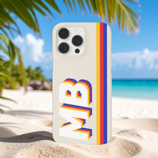 Retro Stripes Personalised Initial Monogram Case-Mate iPhone Case (Creator Uploaded)