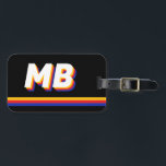 Retro Stripes Personalised Initial Monogram Luggage Tag<br><div class="desc">Custom retro stripe monogram luggage tag. Create your own personalised bag travel tag with your initial name in vintage colour palette of yellow,  red and blue.</div>