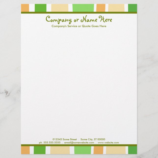 retro stripes personalized letterhead (Front)