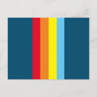 Retro Stripes Postcard (Navy Blue Multi)