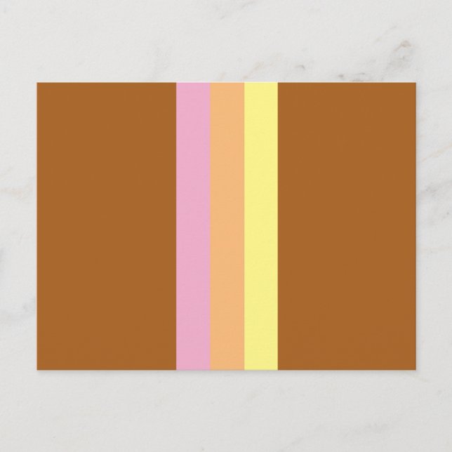 Retro Stripes Postcard (Orange Multi) (Front)