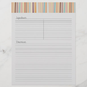 Retro Stripes Recipe Letterhead