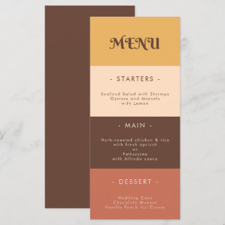 Retro Stripes Seventies 60s 70s Groovy Wedding Menu