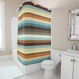 Retro Stripes Shower Curtain