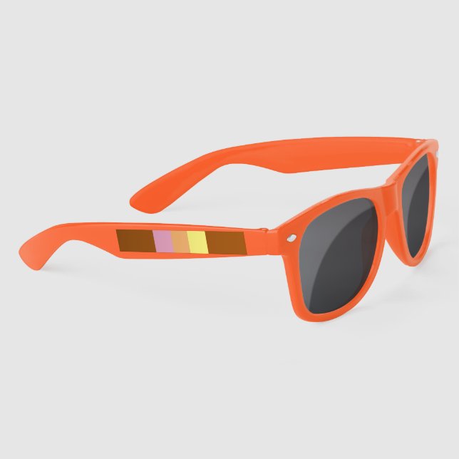 Retro Stripes Sunglasses (Orange Multi) (Right)