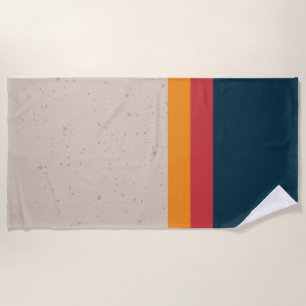 Retro stripes Sunset & Slate Beach Towel