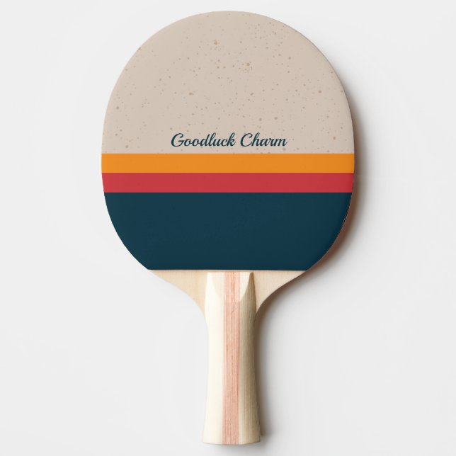Retro stripes Sunset & Slate Ping Pong Paddle (Front)