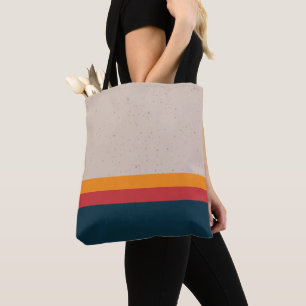 Retro stripes Sunset & Slate Tote Bag