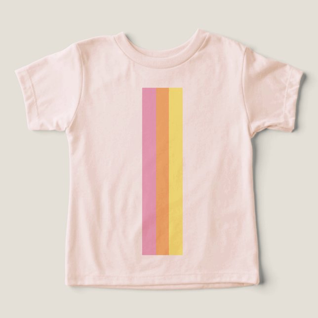 Retro Stripes Toddler's T-Shirt (Orange Multi) (Design Front)