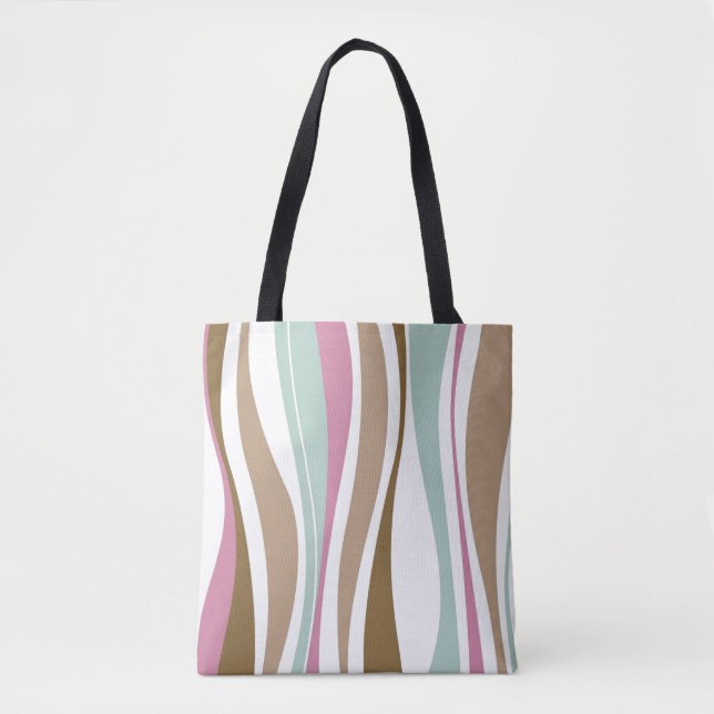 Retro Stripes Tote Bag (Front)