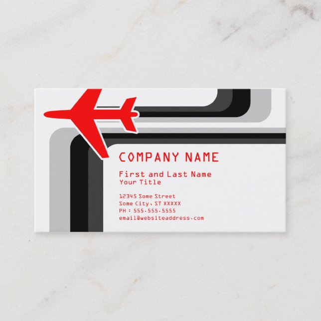 retro stripes travel business card (Front)