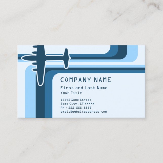 retro stripes travel business card (Front)