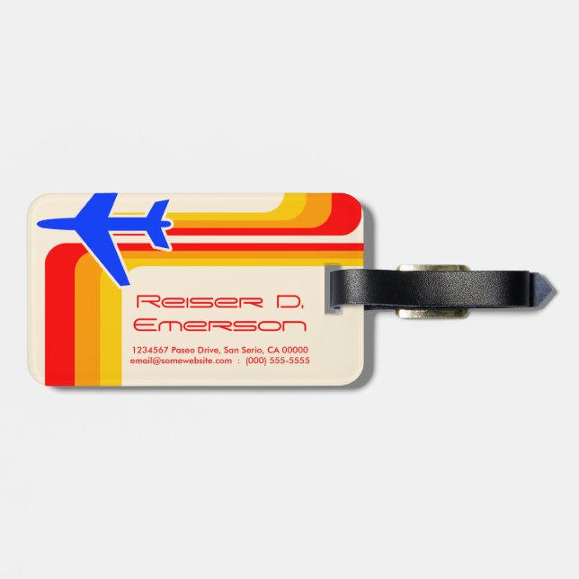 retro stripes travel tag (Back Horizontal)