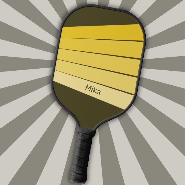 Retro Stripes Yellow Monochromatic Colours Pickleball Paddle (Creator Uploaded)