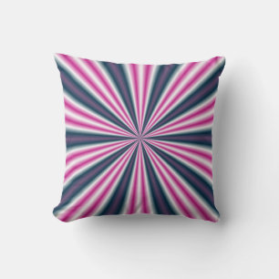 Retro Stripey Sun Burst Abstract Art Cushion