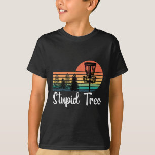 Retro Stupid Tree Disc Golf Players Funny Frisbee T-Shirt