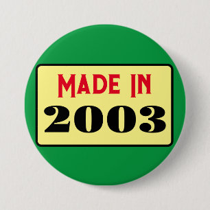 Retro style 21st birthday badge 2003