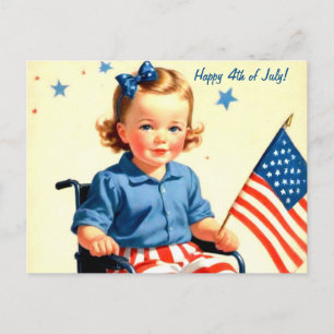 Retro Style 4th of July Postcard