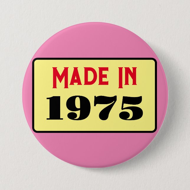 Retro style 50th birthday badge 1975 (Front)