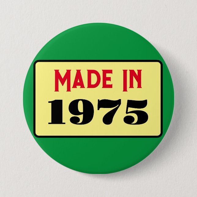 Retro style 50th birthday badge 1975 (Front)