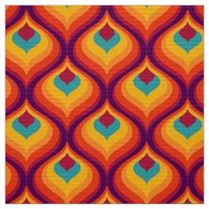 Retro style 60s 70s pattern fabric