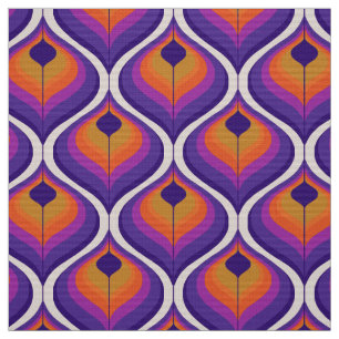 Retro style 60s 70s pattern fabric