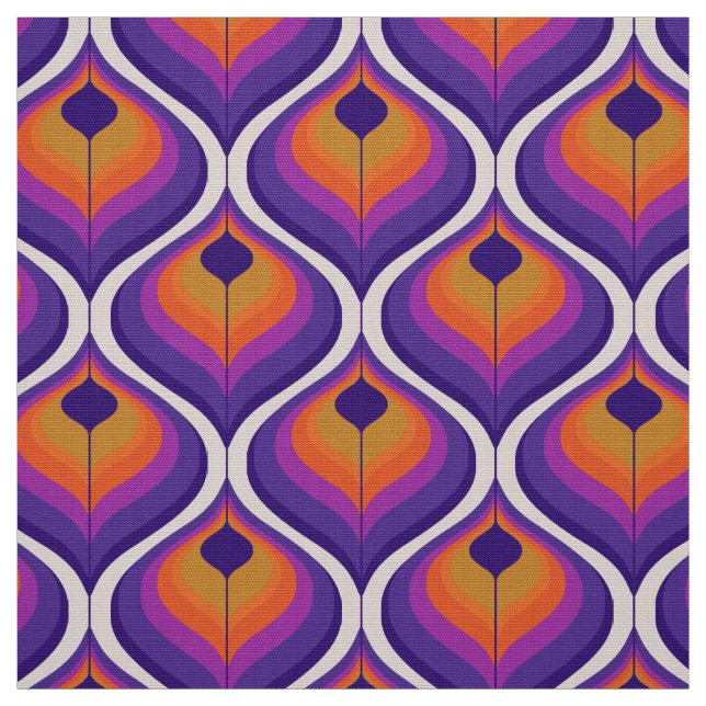 Retro style 60s 70s pattern fabric (Swatch)