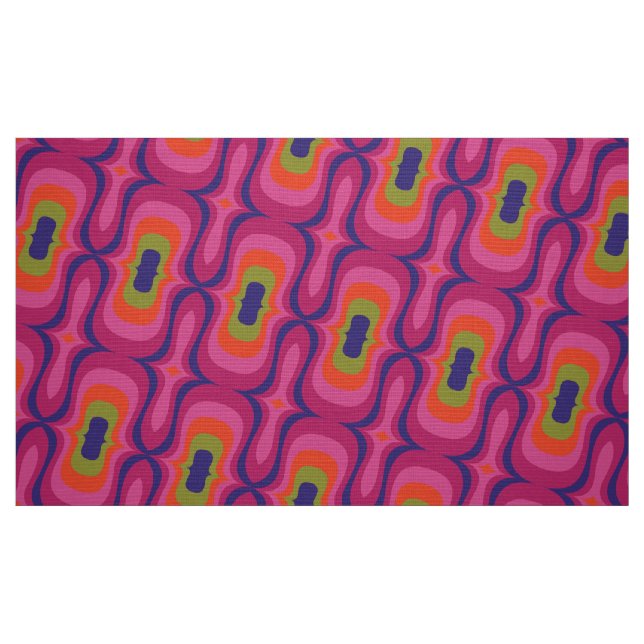 Retro style 60s 70s pattern fabric (Fat Quarter)