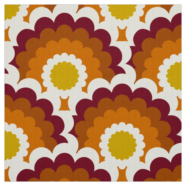 Retro style 60s 70s pattern fabric (Swatch)