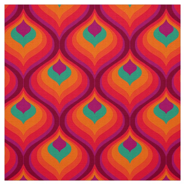 Retro style 60s 70s pattern fabric (Swatch)