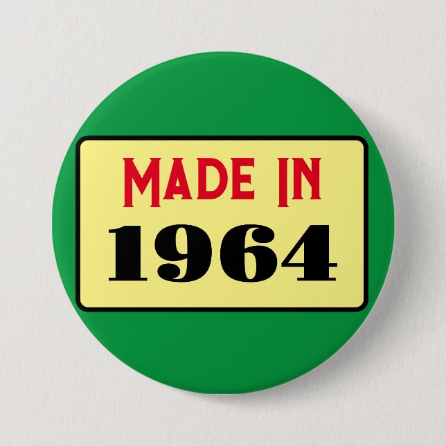 Retro style 60th birthday badge 1964 (Front)