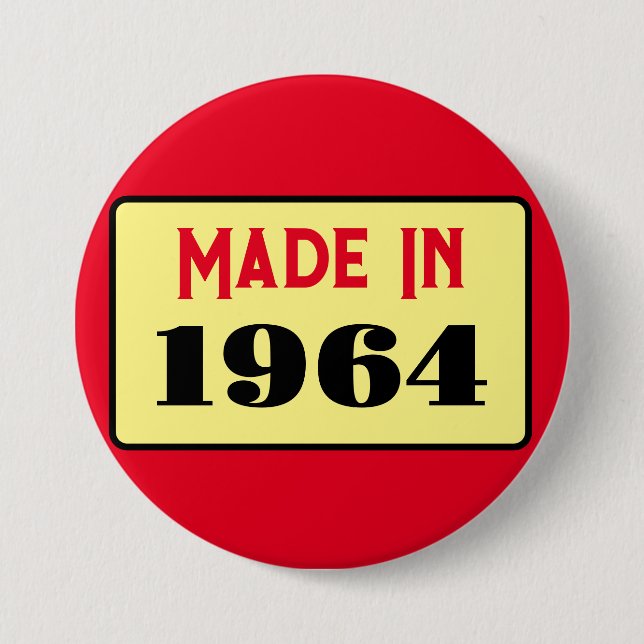 Retro style 60th birthday badge 1964 (Front)