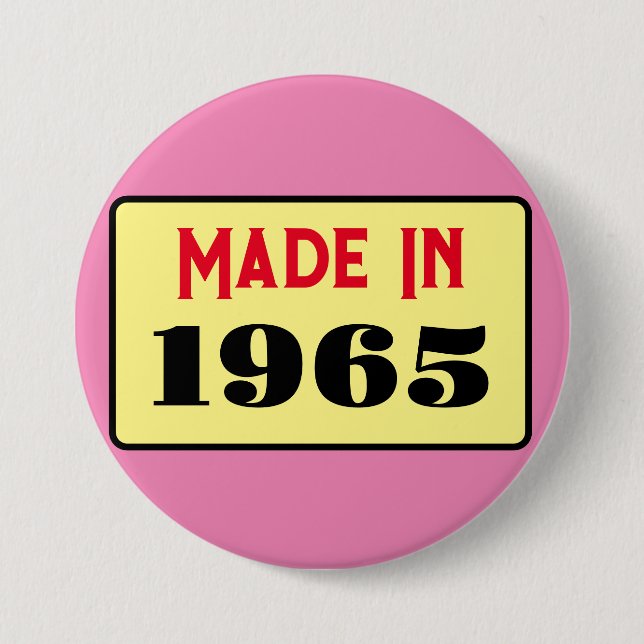 Retro style 60th birthday badge 1965 (Front)