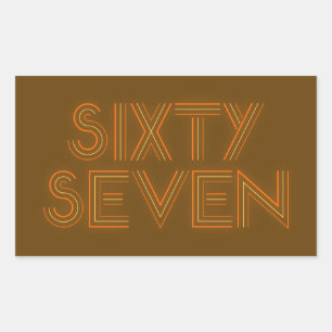 Retro Style 67 Rectangular Sticker