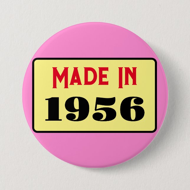 Retro style 70th birthday badge 1956 (Front)