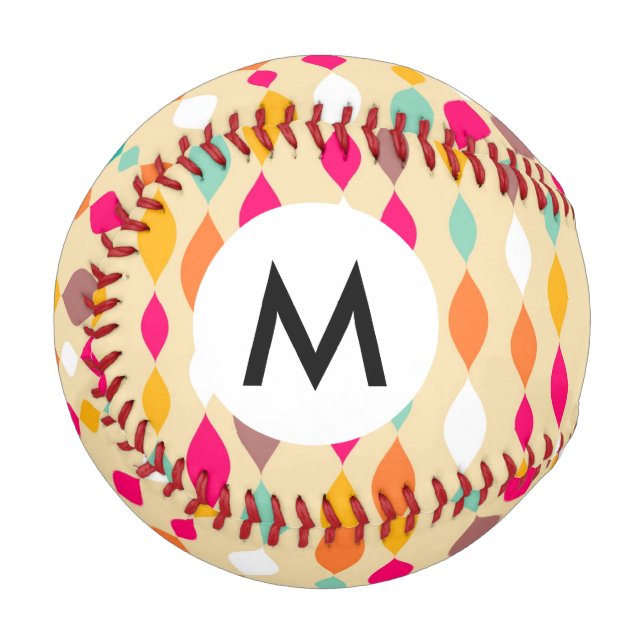 Retro style abstract pattern baseball (Front Left)