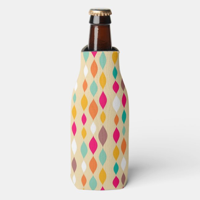 Retro style abstract pattern bottle cooler (Bottle Front)