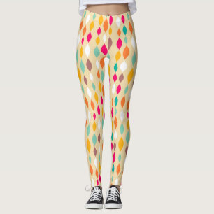 Retro style abstract pattern leggings
