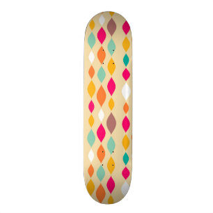 Retro style abstract pattern skateboard