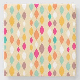 Retro style abstract pattern stone coaster