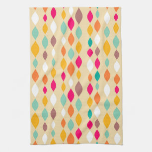 Retro style abstract pattern tea towel