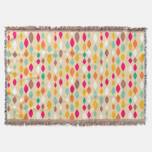 Retro style abstract pattern throw blanket (Front)