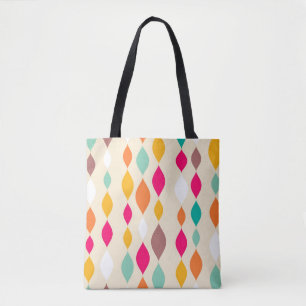 Retro style abstract pattern tote bag