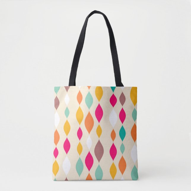Retro style abstract pattern tote bag (Front)
