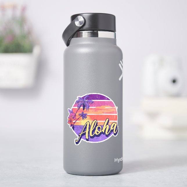 Retro style "Aloha" text design (HydroFlask)
