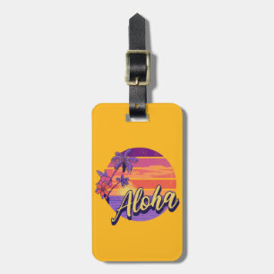 Retro style "Aloha" text design Luggage Tag