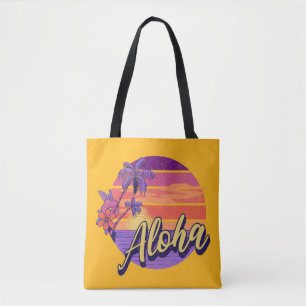 Retro style "Aloha" text design Tote Bag