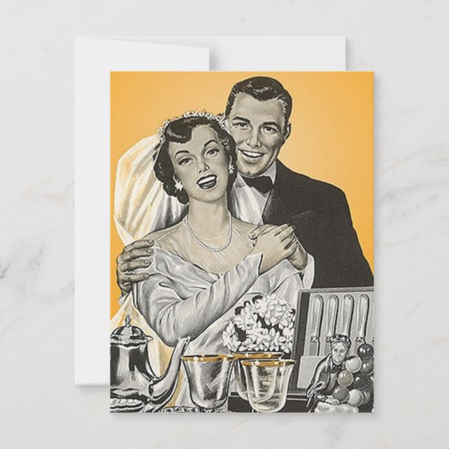 Retro Style Announcement Invitation Couples Shower (Front)