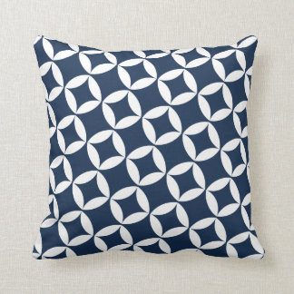 Retro Style Atomic Star Pattern in Navy Cushion